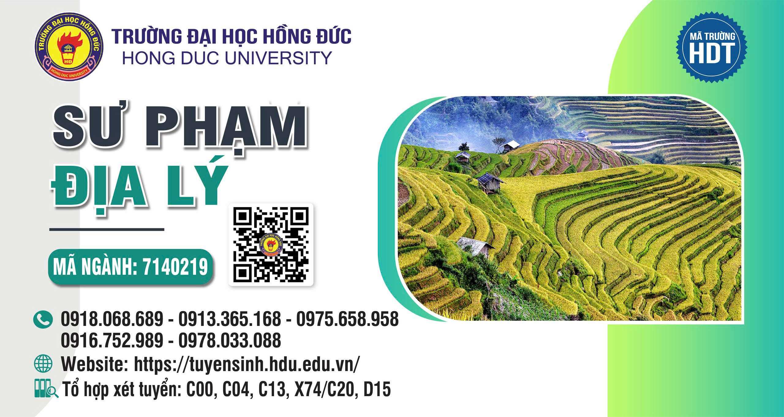 Ngành Sư phạm Địa lý- Mã ngành: 7140219